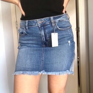 Y2K Casual Cool Girl Hidden Jean Denim Mini Skirt Frayed Hem Trendy Street Style